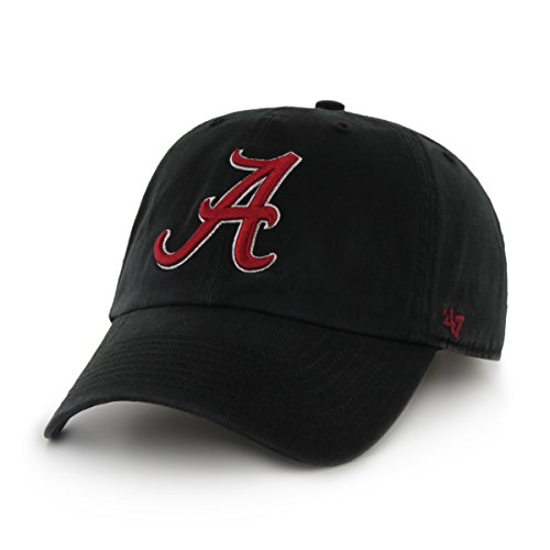 NCAA Alabama Crimson Tide '47 Clean Up Adjustable Hat, Black, One Size