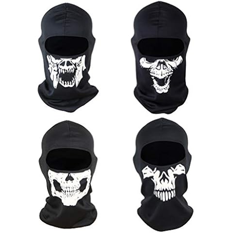 ChezAbbey Unisex Windproof Balaclava Breathable Motorcycle Full Face Mask for Skiing Cycling Running Outdoor Sports - Black - One Size Cover