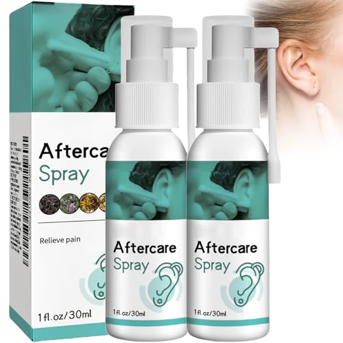 Piercing Cleaning Solution - Saline Solution Piercing, Sterile Saline - Cleaning Aftercare Fluid for Ear, Suitable for Ears, Nose, Tongue, Navel, Ear Care Mist - 2PCS