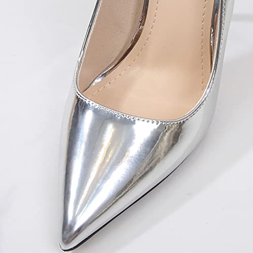 12CM/4.72IN Women's Elegant Temperament Wedding Party Pumps Stiletto Sexy Pointed High Heels Slip On Stiletto Court Shoes Ladies Sexy Pole Dancer Stripper Party2