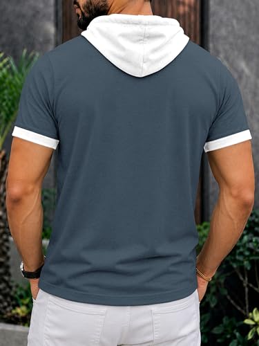 Image of Noble Monk Men's Regular Fit Hoodie T-Shirt for Man |Half Sleeves Tshirt for Men | Casual Wear Stylish T-Shirt for Man | Gym Tshirt for Men