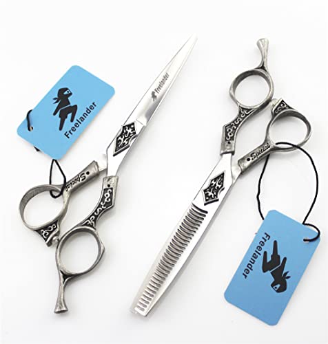 6-Inch Silver 440C Stainless Steel Multifunctional Texturizing Shears - Professional