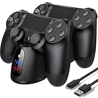 PS4 Controller Charger Dock Station with Charging Cable,1.8Hour Fast-Charging PS4 Controller Charger Station for PlayStation 4 Dualshock 4 Chargers