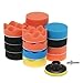 Produktbild KKmoon 19PCS 3 Inch 80mm Auto Polierschwamm Wolle Polierpad Set Polierteller für Poliermaschine mit M10 Bohrer Adapter Polierhaube Gelb Schwarz Blau Orange