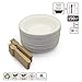 Produktbild Silverkitchen 150er BIO Zuckerrohr Schalen Set | 50x Einwegschalen weiß rund 700ml & 100x Holzgabeln 16cm | natürliches Einweggeschirr 100% kompostierbar | Partyteller für Suppen Salate