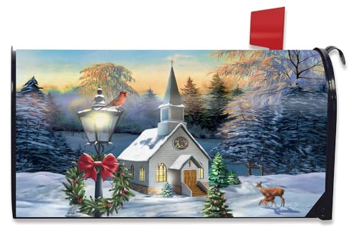 Briarwood Lane Christmas Mailbox Cover - Standard Size - Come All Ye Faithful Winter for Christmas Mailbox Cover