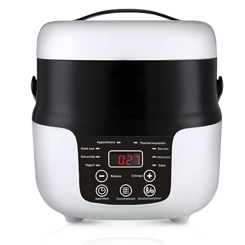Mini Rice Cooker, 12V/24v Portable Car Rice Cooker Metal Texture Cooking for Soup Porridge and Rice, Cooking Heating and Keeping Warm Function
