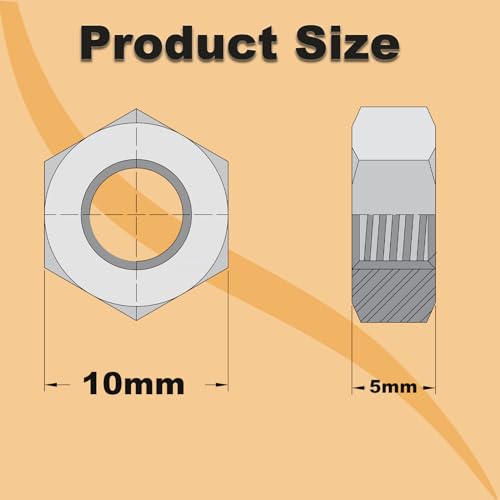 50pcs m6 hex nut stainless steel 304 hex drive metric m6x1 nuts fasteners replacement nut right hand m6-10mm hexagonal nut