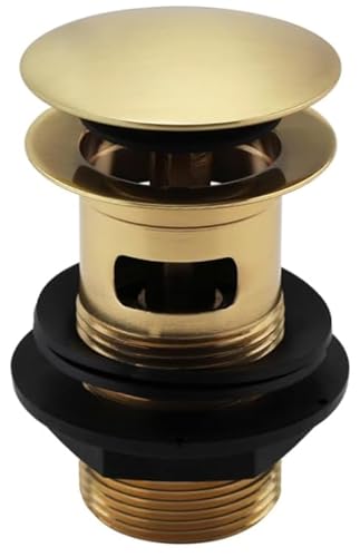 ENKI, W16, BOT�n de desag�e para Lavabo (lat�n Cepillado, ranurado)