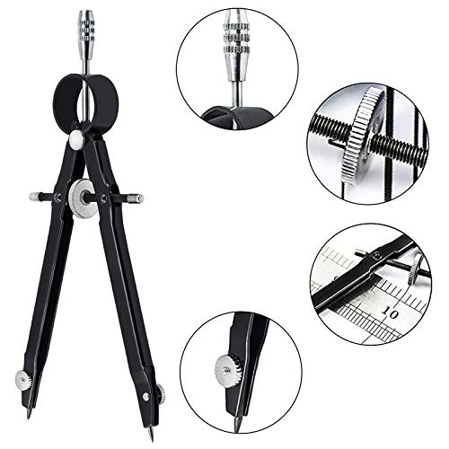 image for kiniza 2 Pieces Professional Compass for Geometry,Compass Circle Drawi