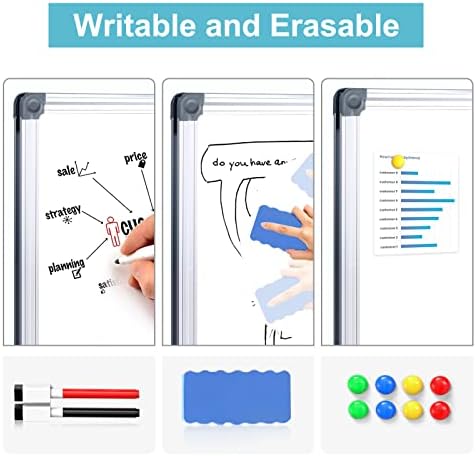 Dry Erase Whiteboard 30 X 42 cm Magnetic Small Whiteboard A3 Mini Whiteboard with Pen Tray, Portable White Board for Wall Easel for Drawing in School & Home