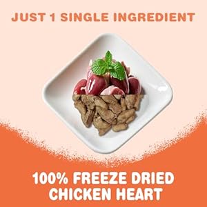 Freeze Dried Chicken Heart Pet Treats 5.3 oz, Freeze Dried Raw Single Ingredient Dog Treats, Training Treats, Meal Toppers for Dogs Cats, High Protein, Grain Free, Gluten Free Freeze Dried Chicken Heart Pet Treats 53 oz Freeze Dried Raw Single Ingredient Dog Treats Training Treats Meal Toppers for Dogs Cats High Protein Grain Free Gluten Free