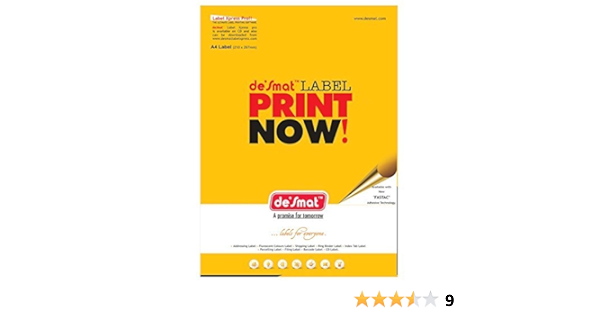 Desmat A4 Size Paper Labels For Laser, Inkjet & Copiers (8 ...