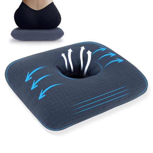 Donut Pillow for Bed Sores Tailbone Pain Relief Cushion, Cotton Butt Donut Cushion Breathable for Hemorrhoid, Pregnancy, Prostate and Surgery, Sitting Pressure Relief for Home, Office, Car