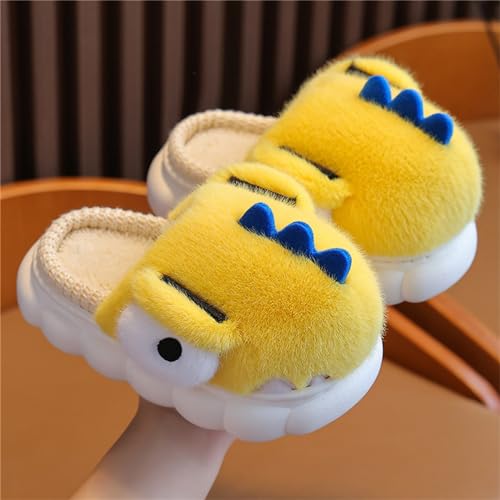 Kids Baby Boys Girls House Dinosaur Plush Slippers Fall Winter Non Slip Cotton Knit Bedroom Indoors Shoes2
