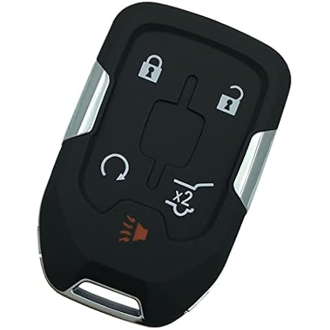 Replacement Key Fob Shell Case for GMC Acadia Terrain Yukon Chevy Suburban Tahoe Keyless Entry Remote Car Key Fob Cover Casing with Uncut Blade Blank and Screwdriver (5 Button-Style B) Cover