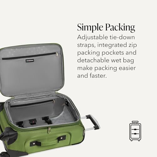 Image of SwissGear Sion Softside Expandable Luggage, Evergreen, 2-Piece Set (21 /29), Sion Softside Expandable Luggage