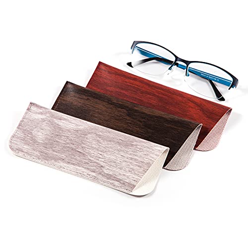 Image of TRIUMPH VISION 3 Pack Reading Glasses Pouch - Soft Eyeglasses Bag Portable Cloth Eyewear Case