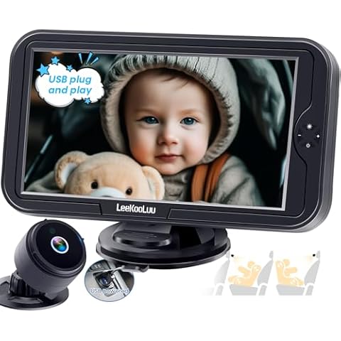 Carseat Car Camera for Baby: HD 1080P Display Real-Time Monitoring for Infants 0-4 Years No Delay - Clear Night Vision USB Plug-Play Safe and Durable Easy Setup Peace of Mind While Driving on the Go Cover