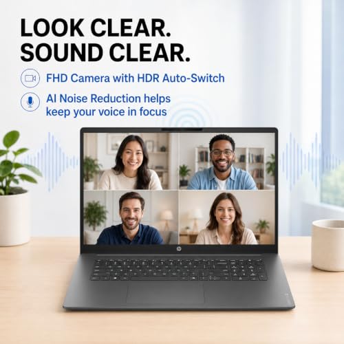 Image of HP OmniBook 3 17.3 inch 2K FHD IPS Anti-Glare Laptop, AMD Ryzen 3 30, 8GB LPDDR5 RAM, 512GB PCIe NVMe SSD, AMD Radeon 610M Graphics, Backlit Keys, Numeric Keypad, Wi-Fi 6, Windows 11 Home, Mica Silver