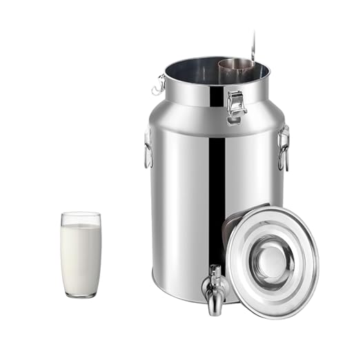 KELUNIS BidóN De Leche De Alta Resistencia BidóN De Leche De Acero Inoxidable Con Tapa Sellada De Alta Resistencia Para Cereales Vino Leche Aceite Y LíQuidos,5L