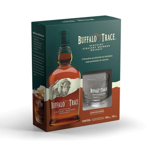 Kit Whisky Bourbon Buffalo Trace + Copo Exclusivo Rocks 295ml Edição Especial Presente Premium