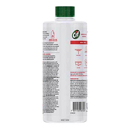 Higienizador + Álcool Cif Original Mata 99% de Germes e Bactérias 500ml Refil
