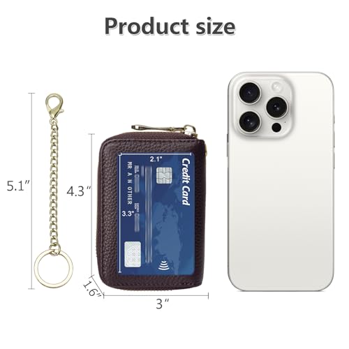 Image of imeetu Rfid Credit Card Holder,Genuine Leather Businese Card Case,Rfid Blocking Wallet for Women & Men