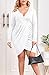POSESHE Women's Plus Size Dress Sexy V-Neck Knee-Length A-Line Party Cocktail Dress White 4X-Large