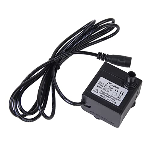 Solar Water Fountain Pump 1.5-2m Dc 6-12v 5w Waterproof Submersible Water Pump Low Noise Mini Water Pump Fountain Pump for Water Feature Aquarium Fish Tank Hydroponics for Home Garden