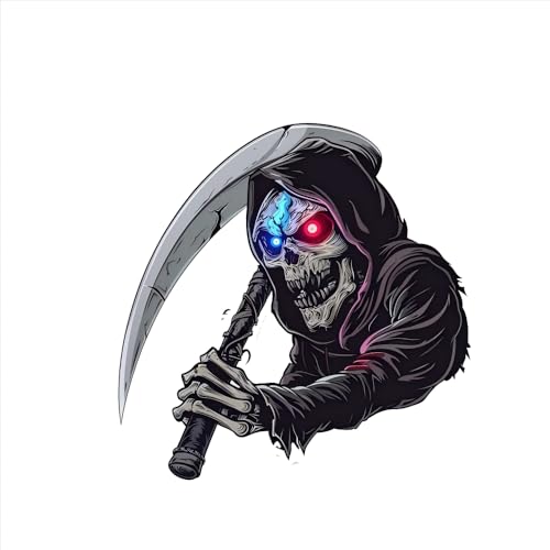 Image of 2Pcs 3D Skull Car Decal for Truck, Trailer, SUV, Outdoor Window, Wall, Laptop, Tablet - Halloween Decorative Sticker for Any Smooth Surface (C)