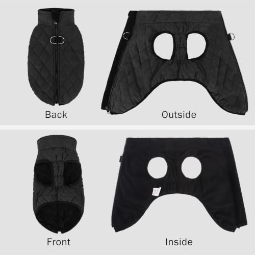 Image of SCENEREAL Dachshund Winter Dog Vest Coat with Harness Built in
