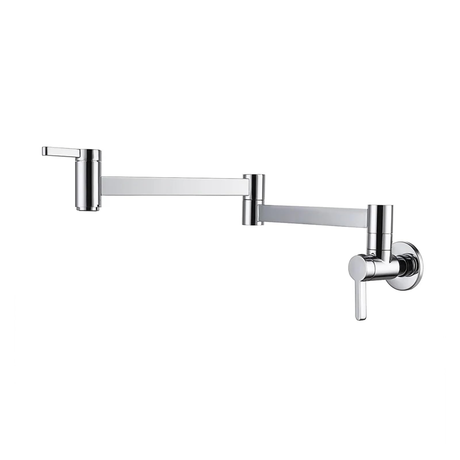 Ewsdsfs Style A Chrome Kitchen Sink Faucets Wall Mount Pot Filler Taps Swivel Folding Retractable Rotary Stretch Basin Faucet Cold Tap(Style A Chrome)