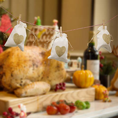 Hrx Package Small Burlap Heart Gift Bags With Drawstring, 20Pcs Jute Cloth Favor Pouches For Wedding Shower Party Christmas Valentine's Day Diy Craft (3.9 X 5.7 Inches) #TOP6