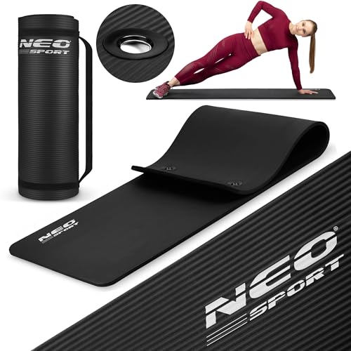 Colchoneta de fitness Neo-Sport NS-923 negra de 183x60 cm y 1,5 cm