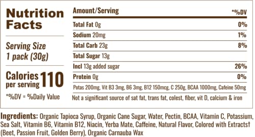 Image of - Watermelon Flavor - 4-in-1 Energy Gummies for Energy, Hydration, Immunity, and Recovery. 50mg Yerba Mate Caffeine, 403mg Essential Vitamins, and 1000mg BCAAs per Serving. Plant-Based & Gluten-Free. 12 Single-Serving Bags, 10 Gummies Each.