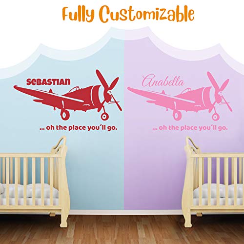 Vinilo decorativo personalizado avión para pared miniatura 3