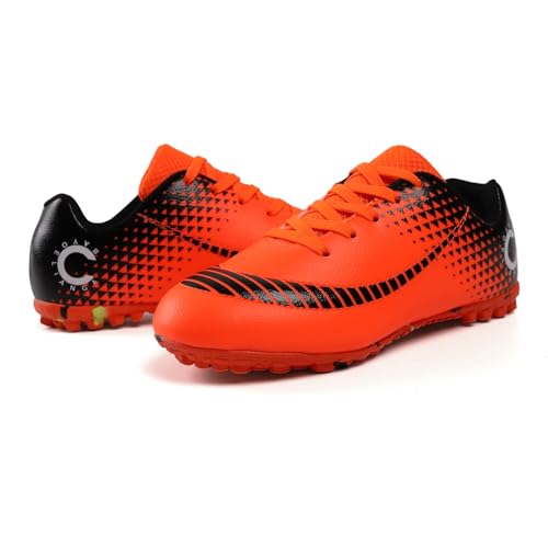 YHLLZY Boys Football Boots Kids Football Shoes Astro Turf Trainers Girls Soccer Athletics Training Shoes Teenager Outdoor Sport Shoes Sneakers Orange 6UK - Image 5