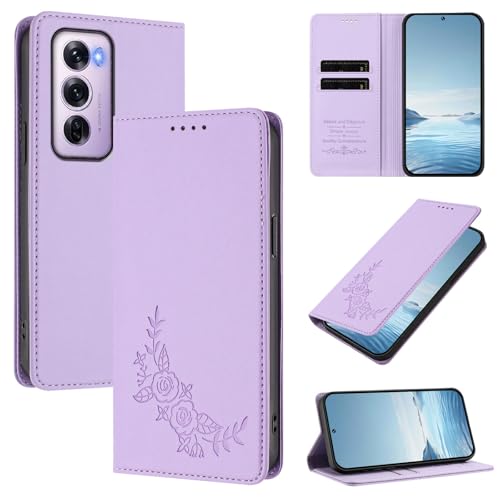 �X�}�z�P�[�X �Ή��@�� for Oppo Reno12 Pro 5G�yRFID�u���b�N�z�y�J�[�h�z���_�[�t�����z �}�O�l�b�g�J�� �X�^���h�@�\�t���z�X�}�z�P�[�X Purple