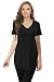 Womens Basic Modal V Neck, Round Neck Cap Sleeve Made in USA Long T Shirt Top