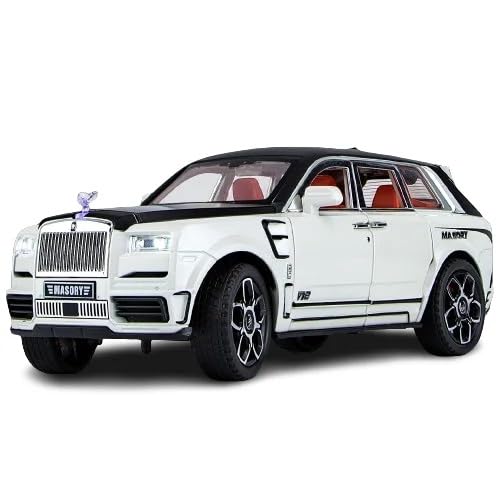 Image of Metal Pull Back Diecast Car Suv 1:24 Big Rolls Royce Cullinan Masory Pull Back Car Model With Sound Light Boys Gifts Toys For Kids?Pack Of 1?, Multicolor