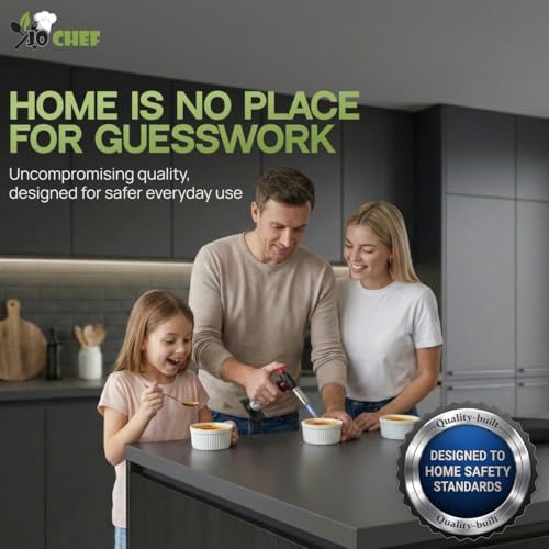 Jo Chef Butane Torch Lighter - Adjustable Flame Cooking Torch with Safety Lock for BBQ, Baking, Brulee Creme, DIY + FREE Recipe eBook (Butane Not Included) - Image 9