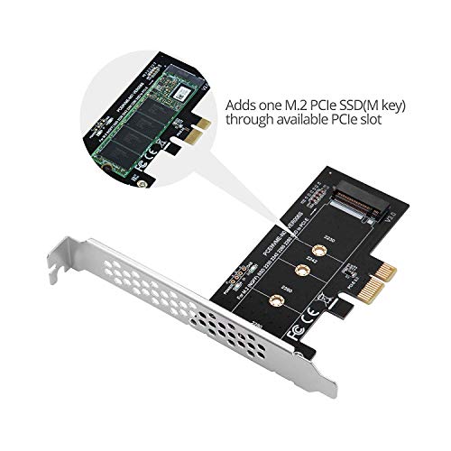 MZHOU NVME M.2 SSD M Key to PCI-e 3.0 x1 Host Controller Expansion Card,Supports M2 NGFF PCI-e 3.0, 2.0 or 1.0, NVME or AHCI, M-Key, 2280, 2260,... - Image 2