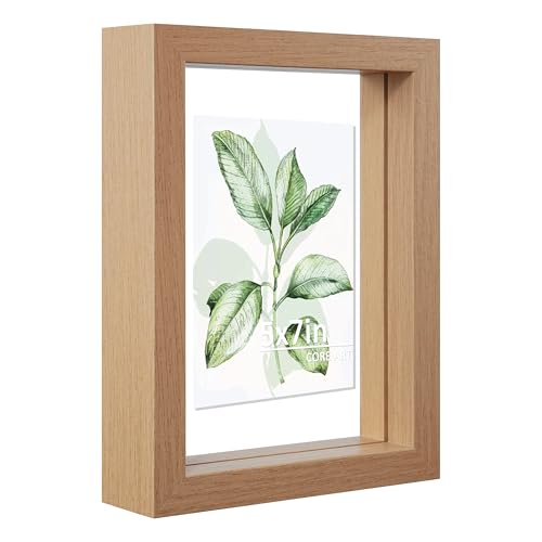 CORE ART 5x7 Floating Picture Frame Nature Wood