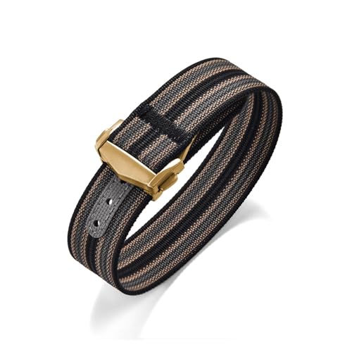 Bracelet montre nylon côtelé boucle Omega 20mm en caoutchouc FKM