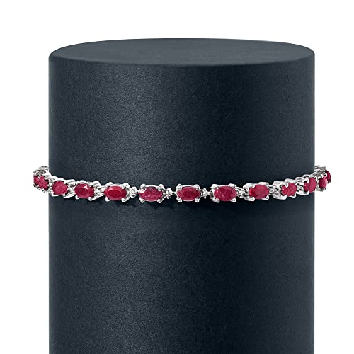 Ross-Simons 6.75 ct. t.w. Ruby Bracelet With Diamonds in Sterling Silver3