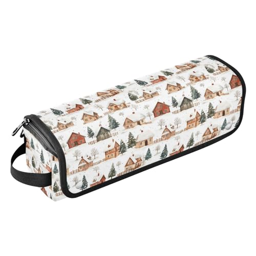 Bolsa de viaje para herramientas de cabello con diseño marble pintado en Navidad, resistente al calor, para planchas, rizadores y accesorios de cuidado capilar miniatura 1