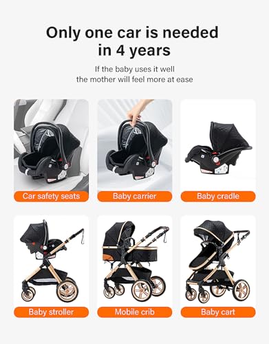 Miniatura 3 de Carrito Bebé 3 Piezas, Carro, Carrito Bebé 3 En 1, Silla Paseo, Sistema De Viaje, Plegable, Neumáticos De Caucho, Con Accesorios, Góndola, Adaptateurs, 25 Kg Xx1 Caqui