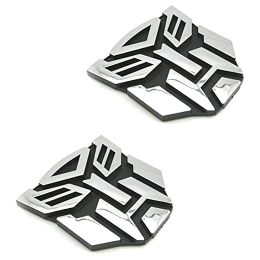 2 PCS in Set Transformers Emblem - 3" Tall for Car Autobot Sticker Pair Chrome Finish PVC Auto Emblems Transformers Autobot Car Accessories