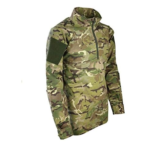 Kombat Kids Boys Army UBACS Long Sleeve Combat T-Shirt Shirt Zip Top BTP Camo (Age 12-13 Yrs) Cover